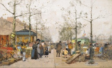 Brocante Eugene Galien Parisien Peinture à l'huile
